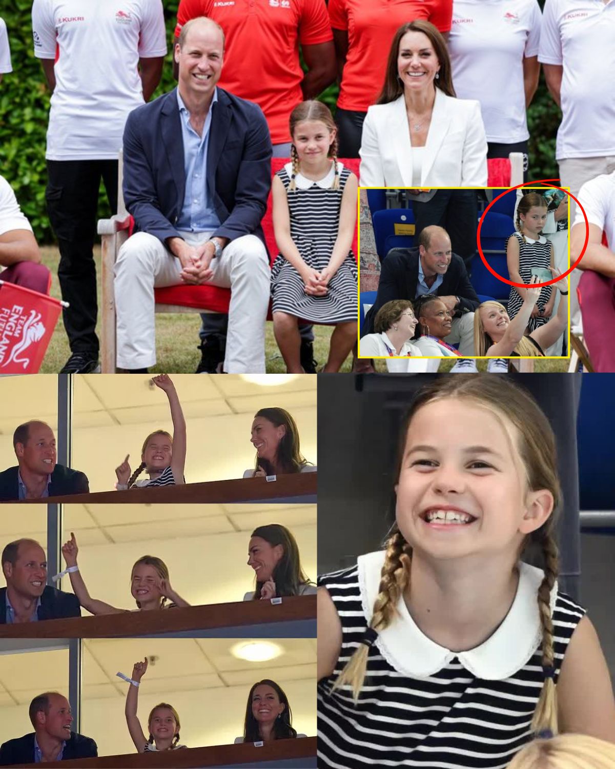Princess Charlotte's series of humorous expressions while attending an event with her parents attracted media attention.