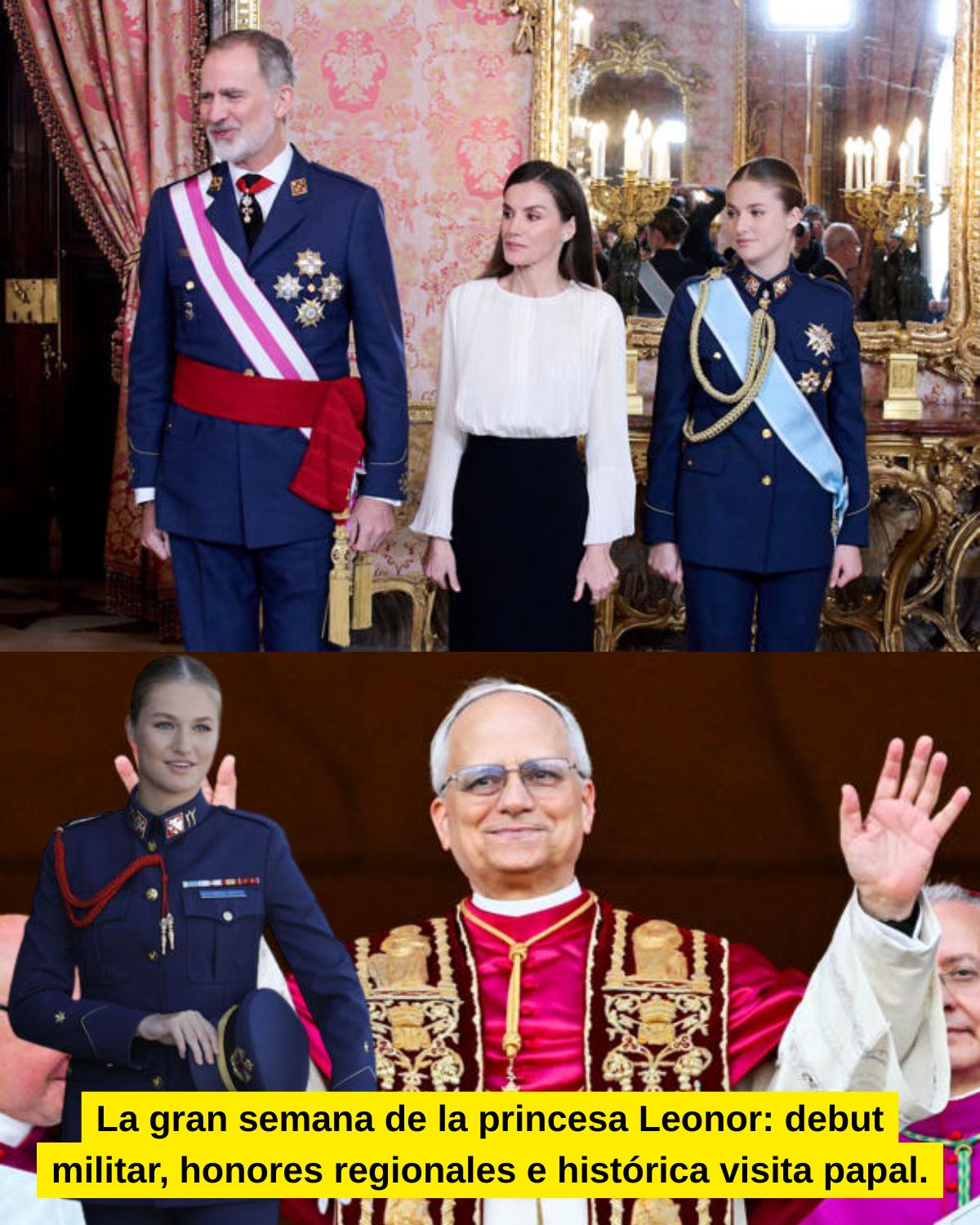 La gran semana de la princesa Leonor: debut militar, honores regionales e histórica visita papal.