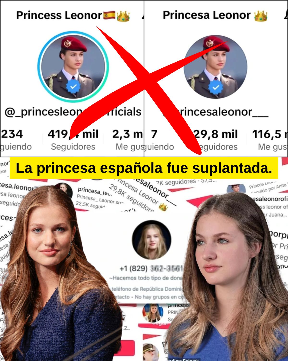 La princesa española fue suplantada.