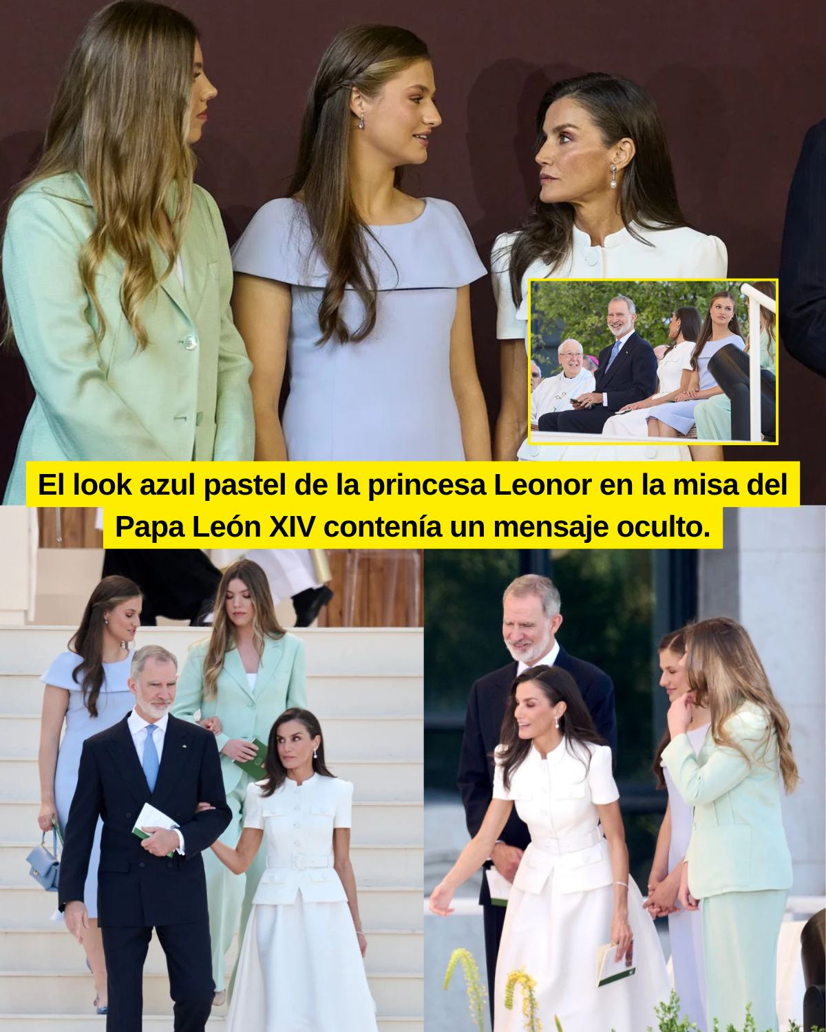 El look azul pastel de la princesa Leonor en la misa del Papa León XIV contenía un mensaje oculto.