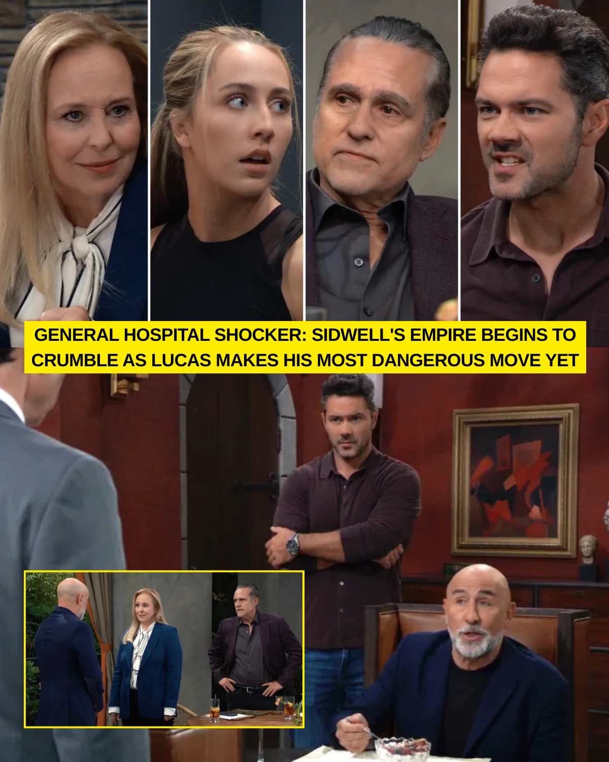 GENERAL HOSPITAL SHOCKER: SIDWELL'S EMPIRE BEGINS TO CRUMBLE AS LUCAS MAKES HIS MOST DANGEROUS MOVE YET