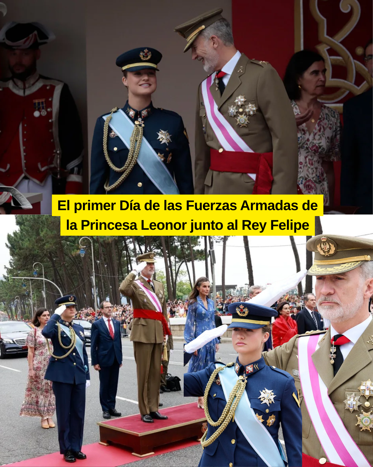El primer Día de las Fuerzas Armadas de la Princesa Leonor junto al Rey Felipe