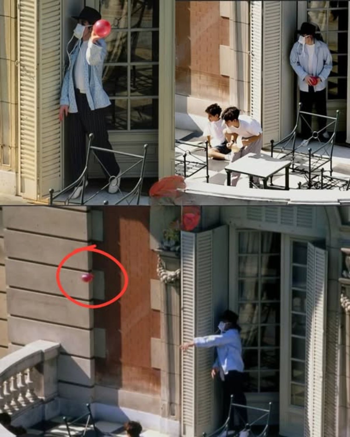 At first glance, it looks like just another playful photo of Michael Jackson on a hotel balcony in Paris…