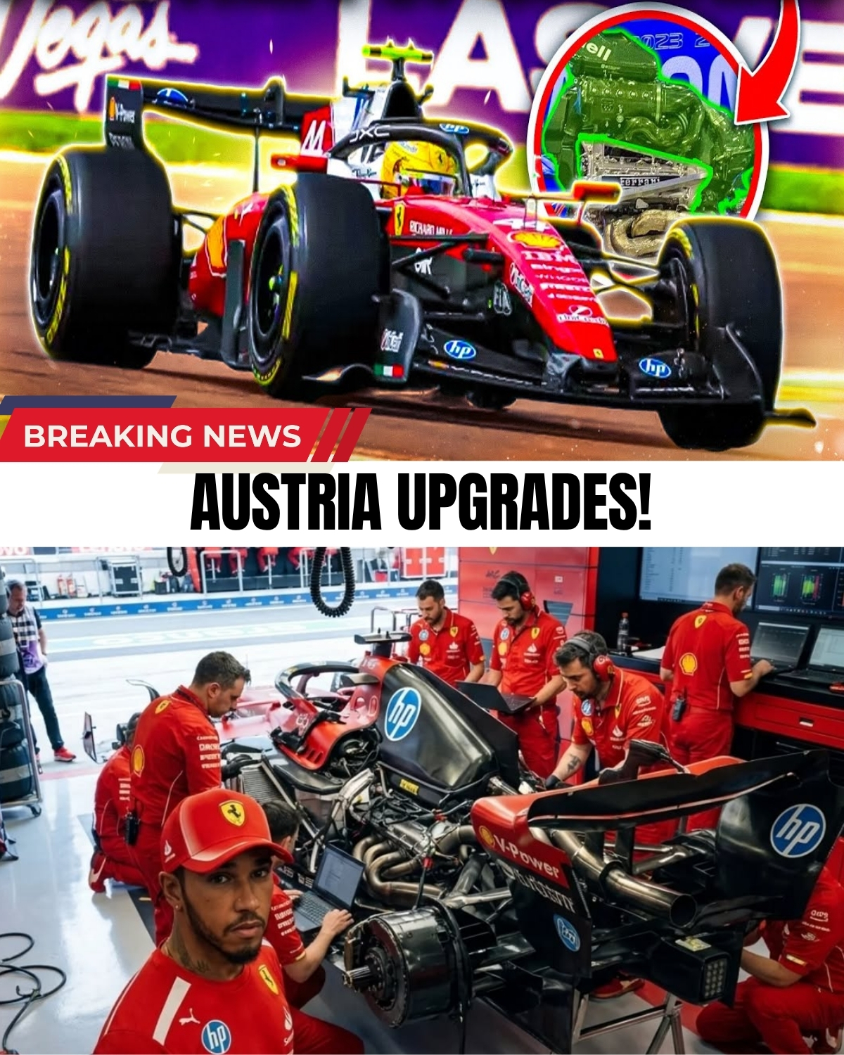 Mercedes is officially PANICKING! 😱🏎️💨 Lewis Hamilton just won in Spain, but Ferrari was secretly building an absolute MONSTER back at the factory! 🤯 Thanks to a crazy FIA loophole, Hamilton is getting a terrifying engine upgrade in Austria that changes EVERYTHING!