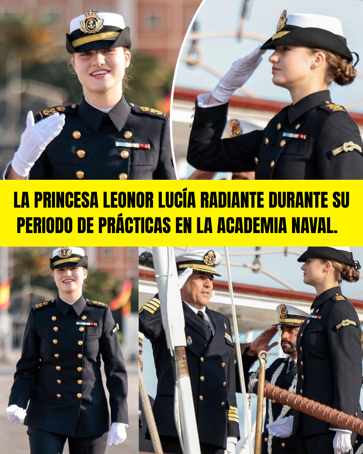 La princesa Leonor lucía radiante durante su periodo de prácticas en la Academia Naval.