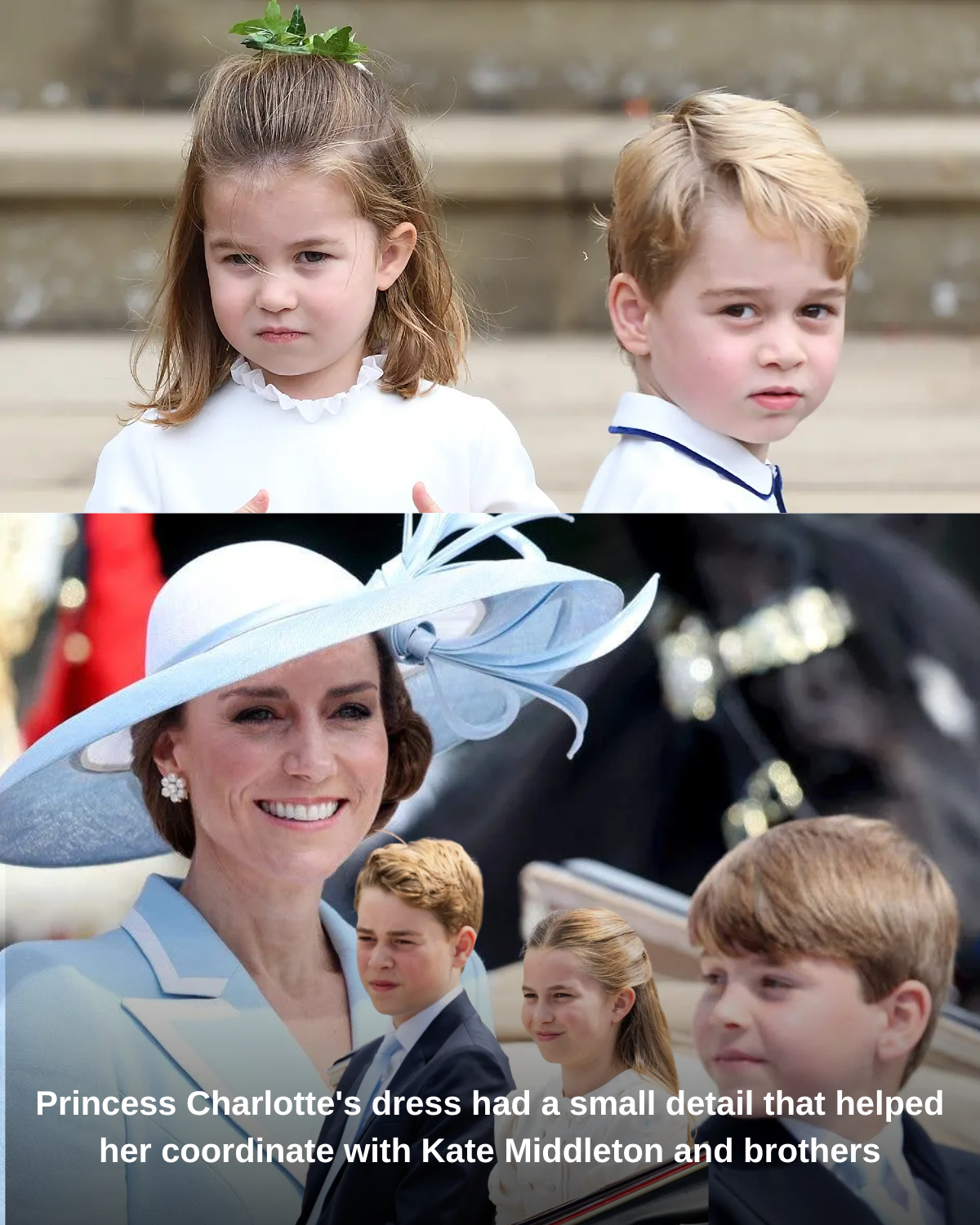 Princess Charlotte's dress had a small detail that helped her coordinate with Kate Middleton and brothers