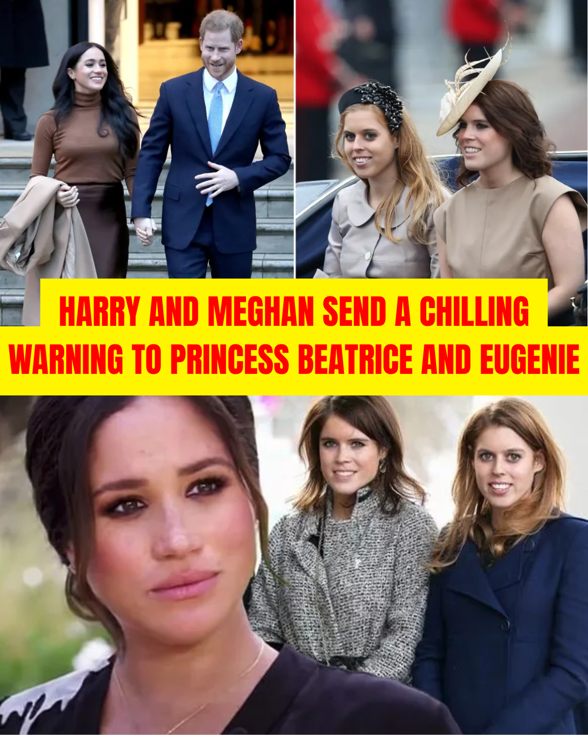 Meghan Markle, Harry send warning to Princess Eugenie, Beatrice regarding William