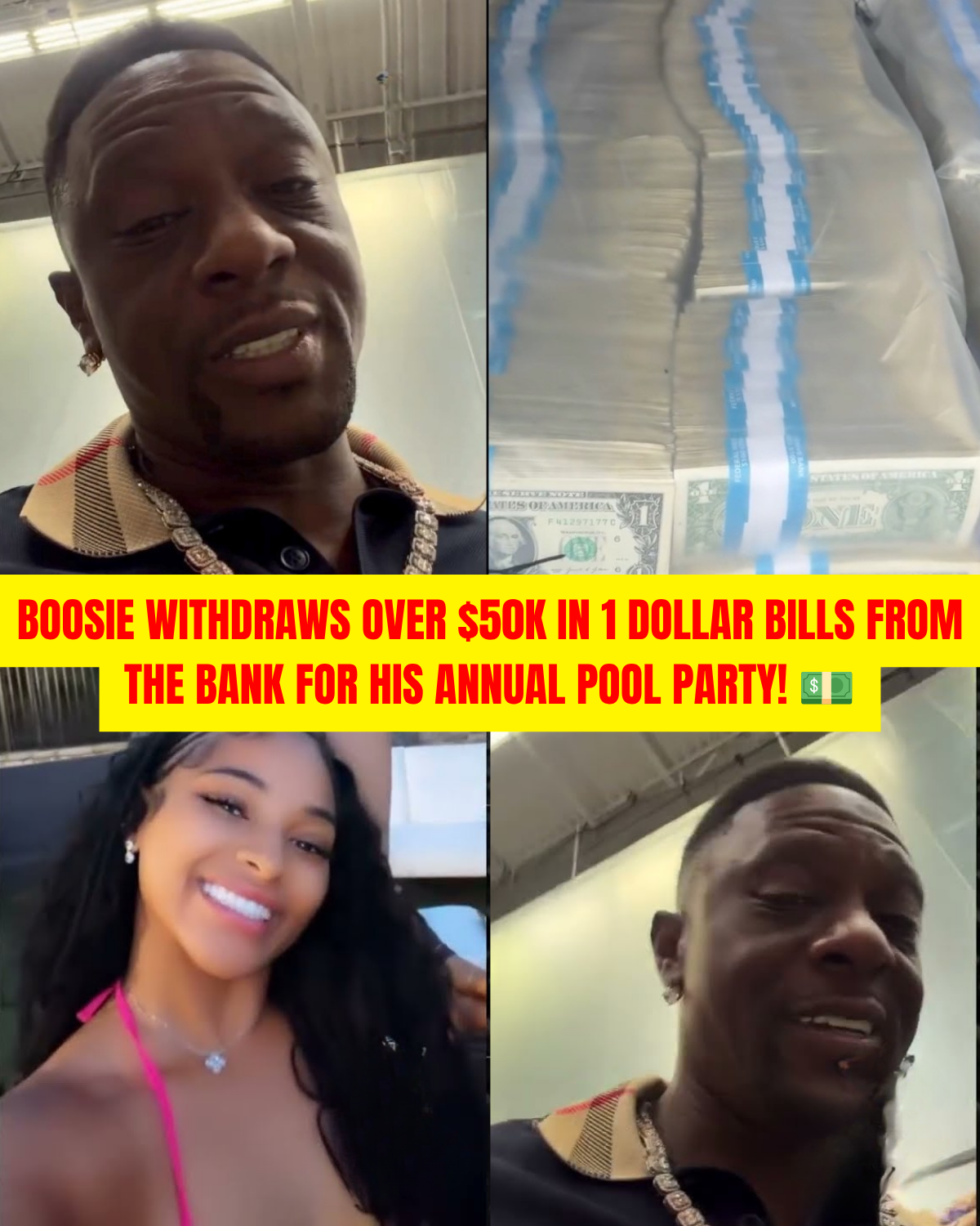 WITHDRAWING $50,000 IN ALL ONES: Is Boosie Badazz Throwing the Wildest Pool Party of the Year, or Is It a Shrewd Scheme to Trap Deposit Cash?