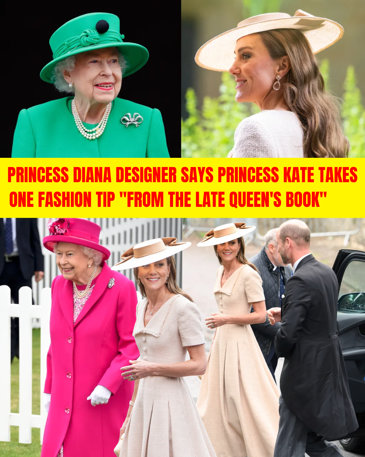 Princess Diana Designer Says Princess Kate Takes One Fashion Tip "From the Late Queen's Book"
