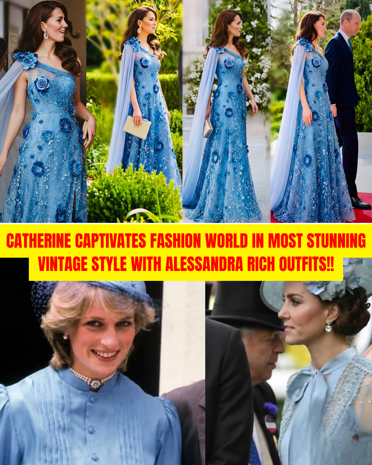 “THE PRINCESS OF WALES REINVENTS DIANA’S LEGACY: HER PARTNERSHIP WITH ALESSANDRA RICH SHAKES THE ROYAL FASHION WORLD!”