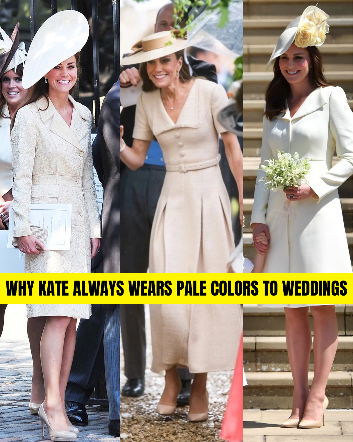 The reason Kate always wears light-colored outfits to weddings.