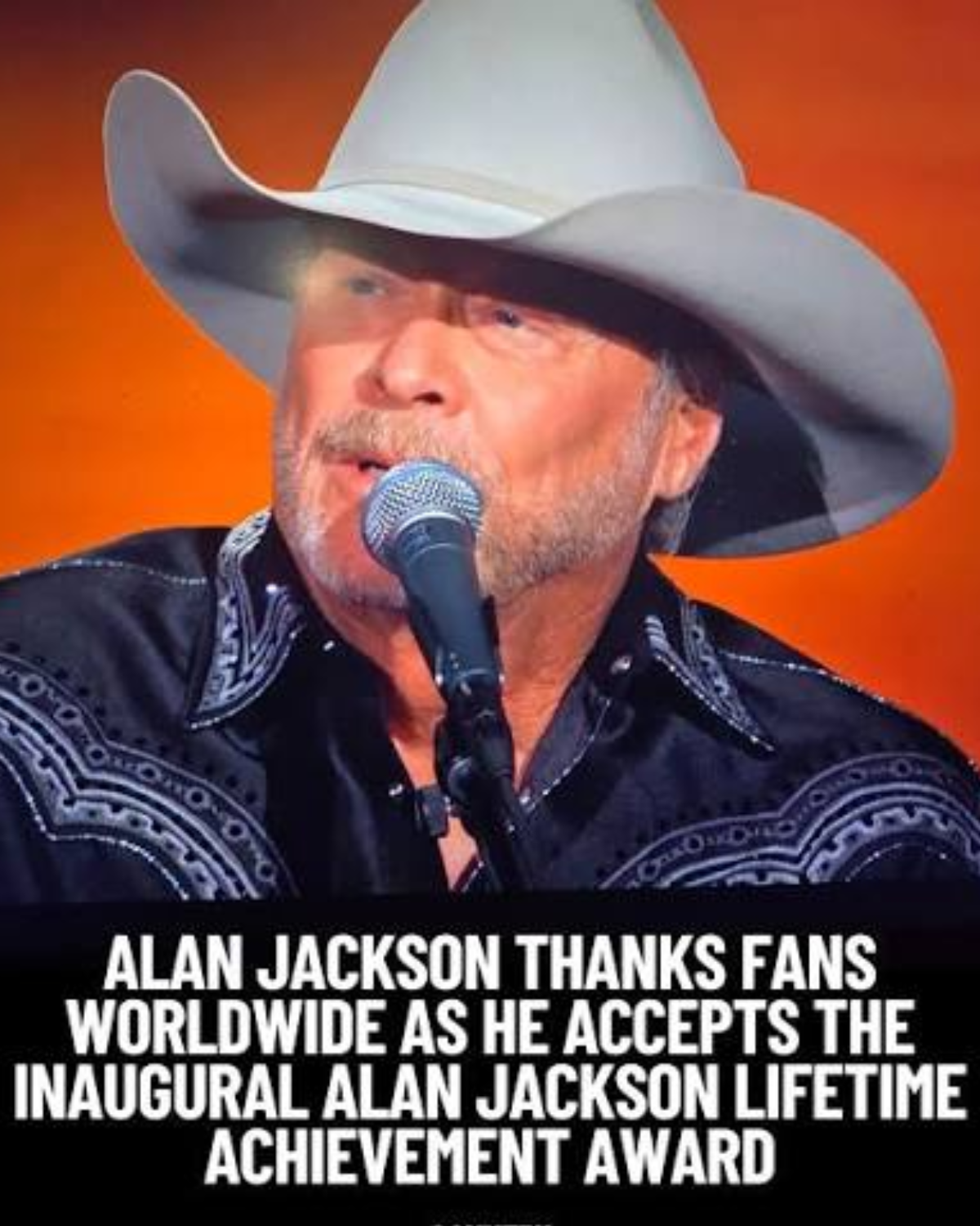 Alan Jackson accepts the Alan Jackson Lifetime Achievement Award during the 60th Academy of Country Music Awards show at the