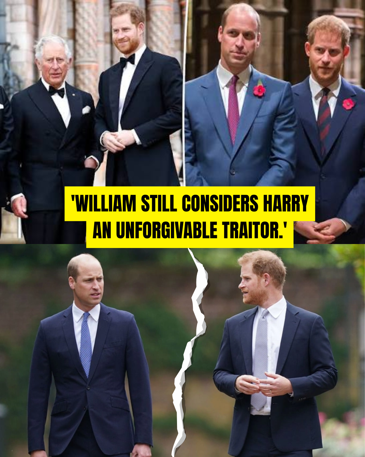 'William still considers Harry an unforgivable traitor.'