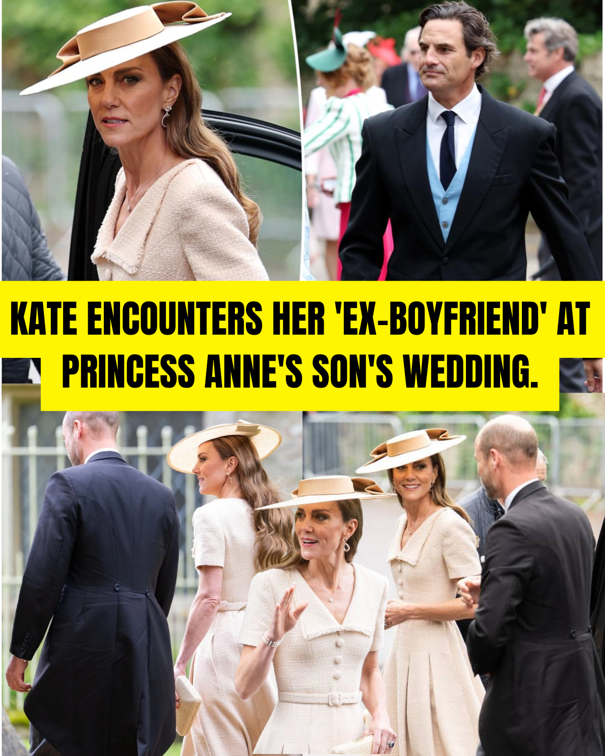 Kate encounters her 'ex-boyfriend' at Princess Anne's son's wedding.