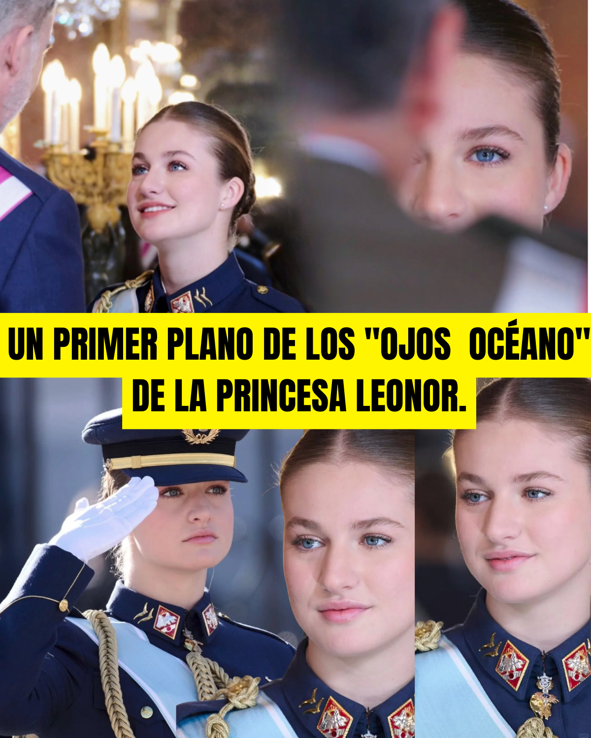 Un primer plano de los "ojos océano" de la princesa Leonor.