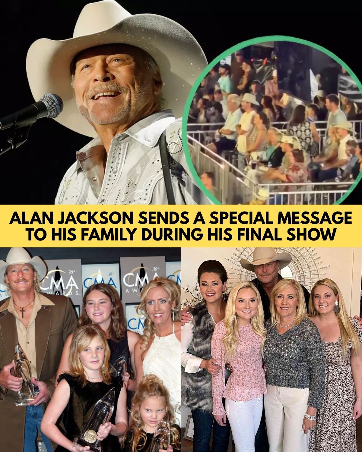 Alan Jackson Fights Back Tears as He Honors His Family During Final Concert: "We've Survived... and We're Happier Than Ever"