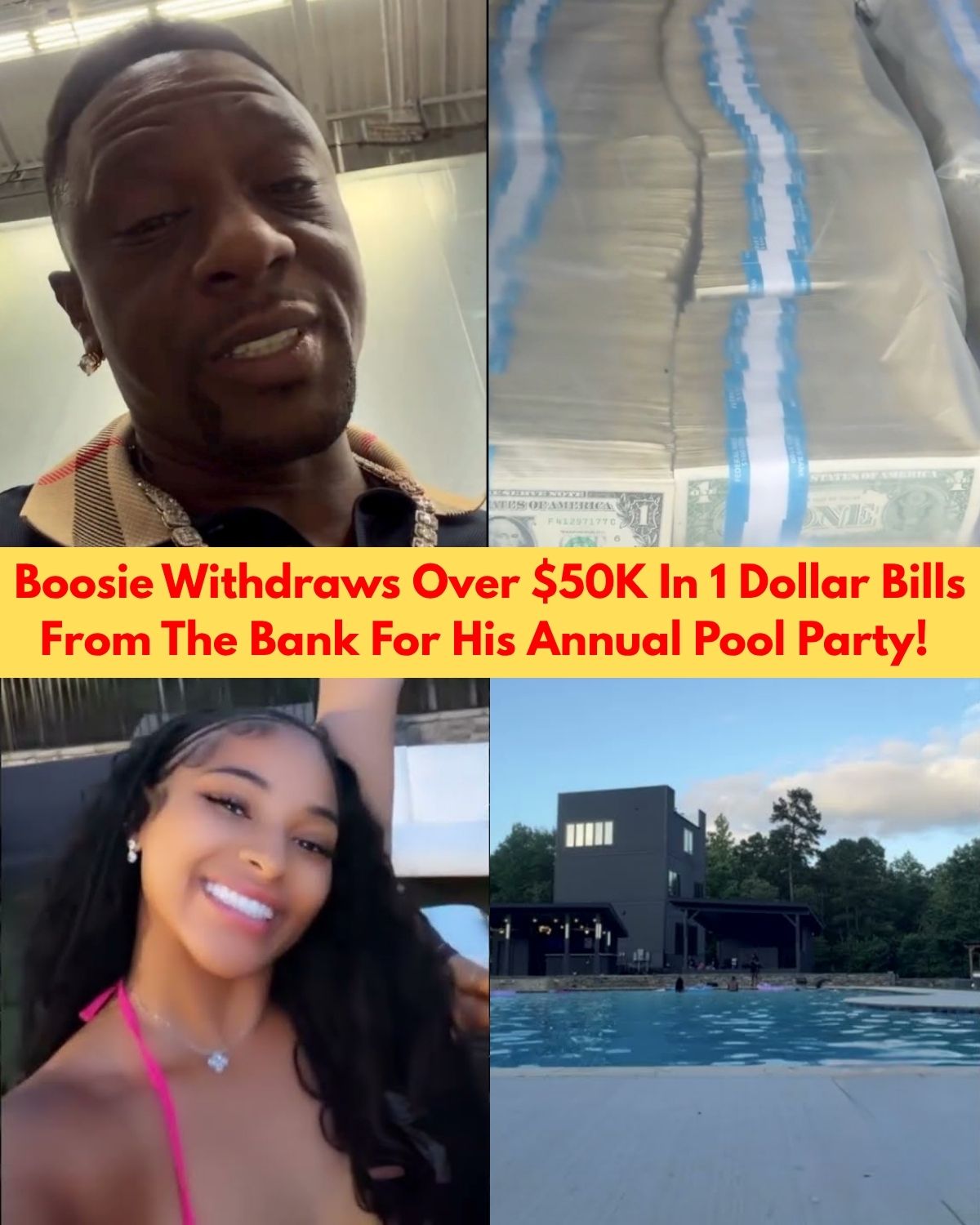 Boosie Splashes $50K in Singles for the Wildest Pool Party Ever!