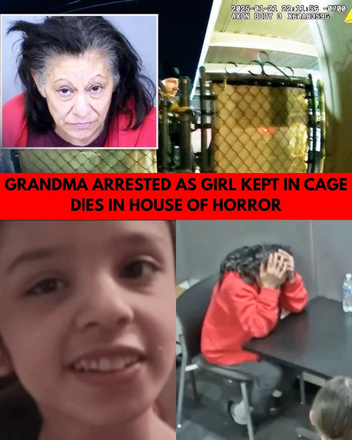 "I Did Everything I Could" Grandma Cries — But Police Found a 13-Year-Old Girl Dying in a Cage Filled With Feces