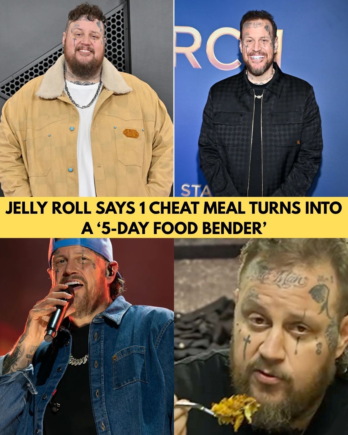 Jelly Roll Opens Up About His Food Struggles: “One Cheat Meal” Can Turn Into a 5-Day Food Binge