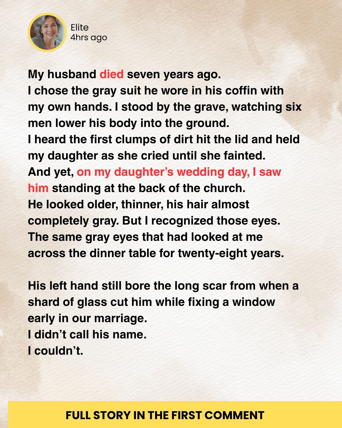 MY HUSBAND DIED SEVEN YEARS AGO—BUT HE SHOWED UP AT OUR DAUGHTER’S WEDDING