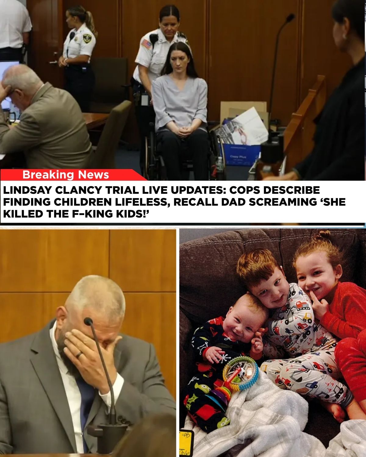 Lindsay Clancy trial live updates: Cops describe finding children lifeless, recall dad screaming ‘She killed the f–king kids!’