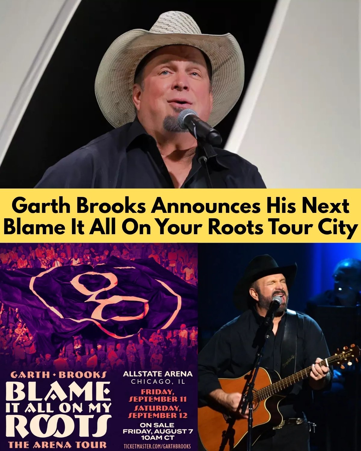 Garth Brooks Announces Chicago Dates for His 2026 “Blame It All on My Roots” Tour — and the Arena Choice Is Full of History