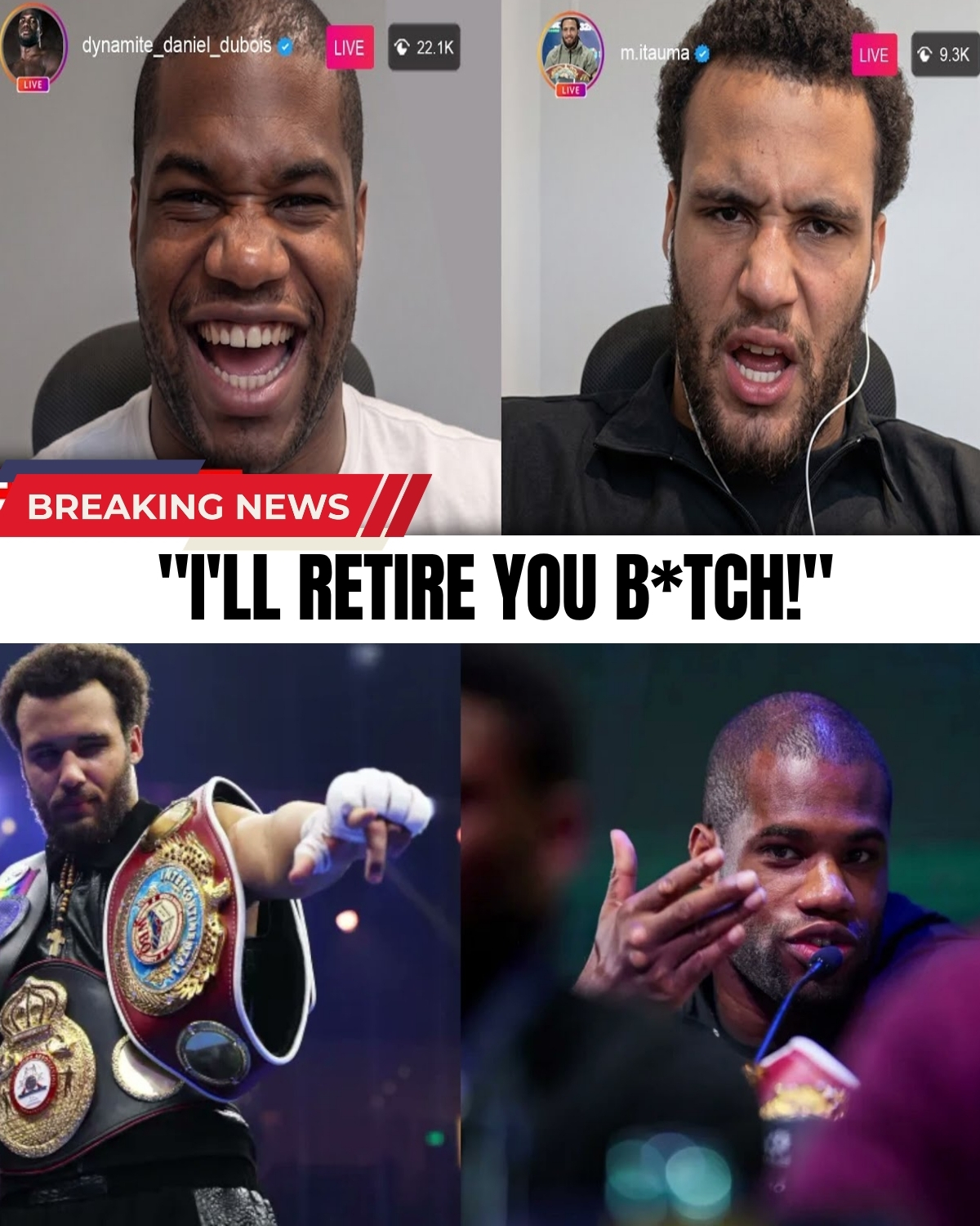 The heavyweight division is shaking! ๐ฅ Daniel Dubois just triggered a massive war by targeting undefeated monster Moses Itauma. ๐ฑ Duboisโ camp warns the kid is way too green and will face a brutal reality check, but Itauma just fired back with a chilling message.