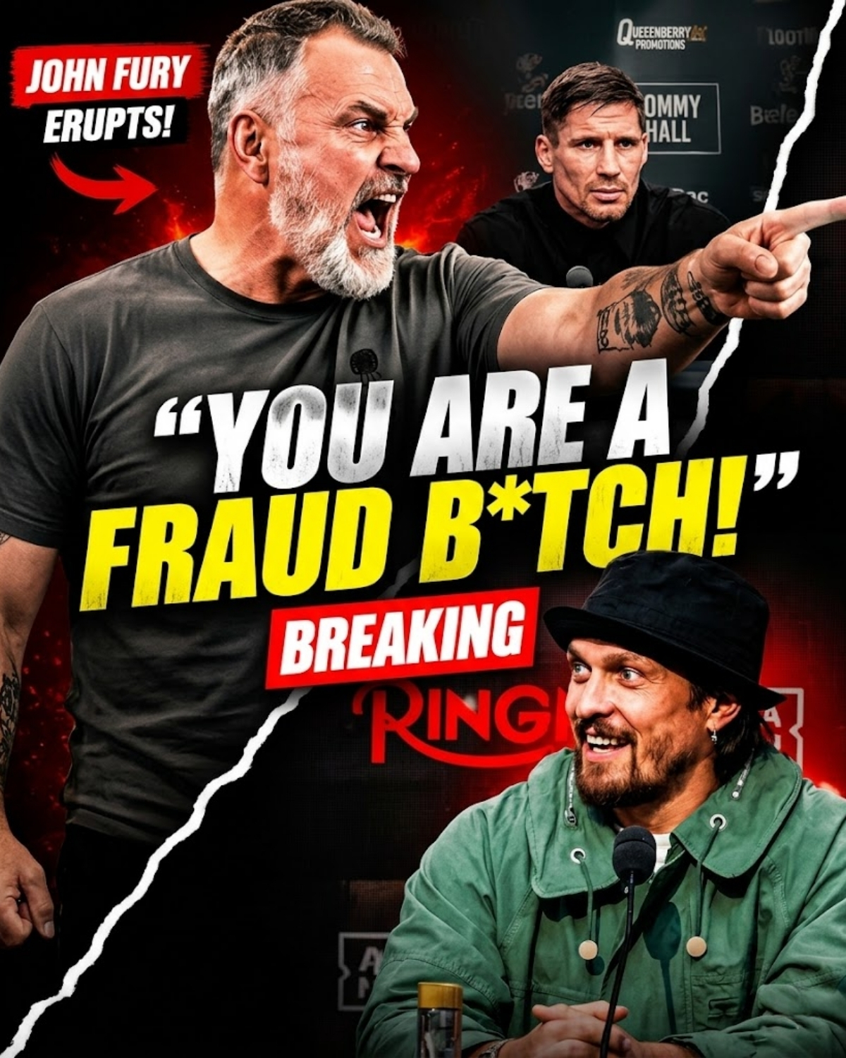 Absolute chaos in Egypt! 🥊 Just days before the historic clash with Rico Verhoeven, Tyson Fury’s father, John Fury, totally hijacked the stage and launched a ferocious, red-faced outburst directly at Oleksandr Usyk!