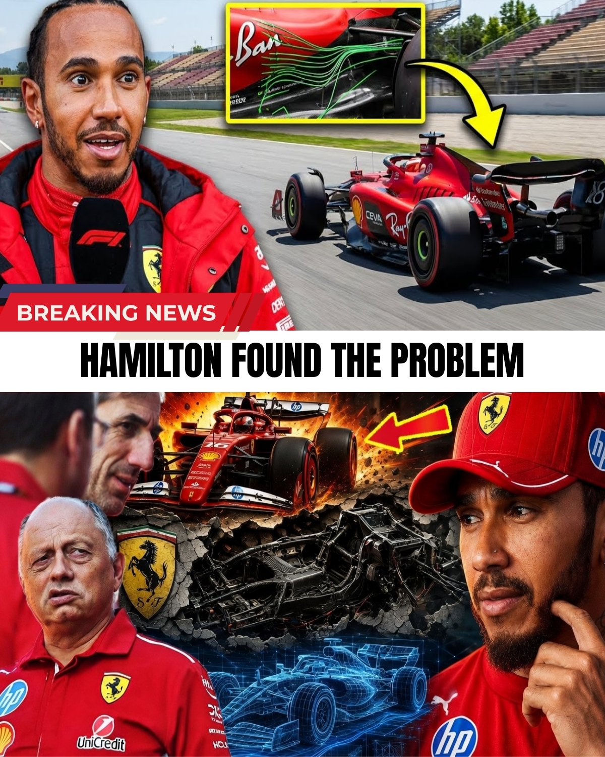 The tension at Maranello has reached a violent boiling point! 😱 Ferrari is heading into the Canadian Grand Prix facing a total technical meltdown. Insiders expose that their simulator is feeding flawed data, their front wing is an aerodynamic disaster, and their power unit is shockingly losing power on the straights!