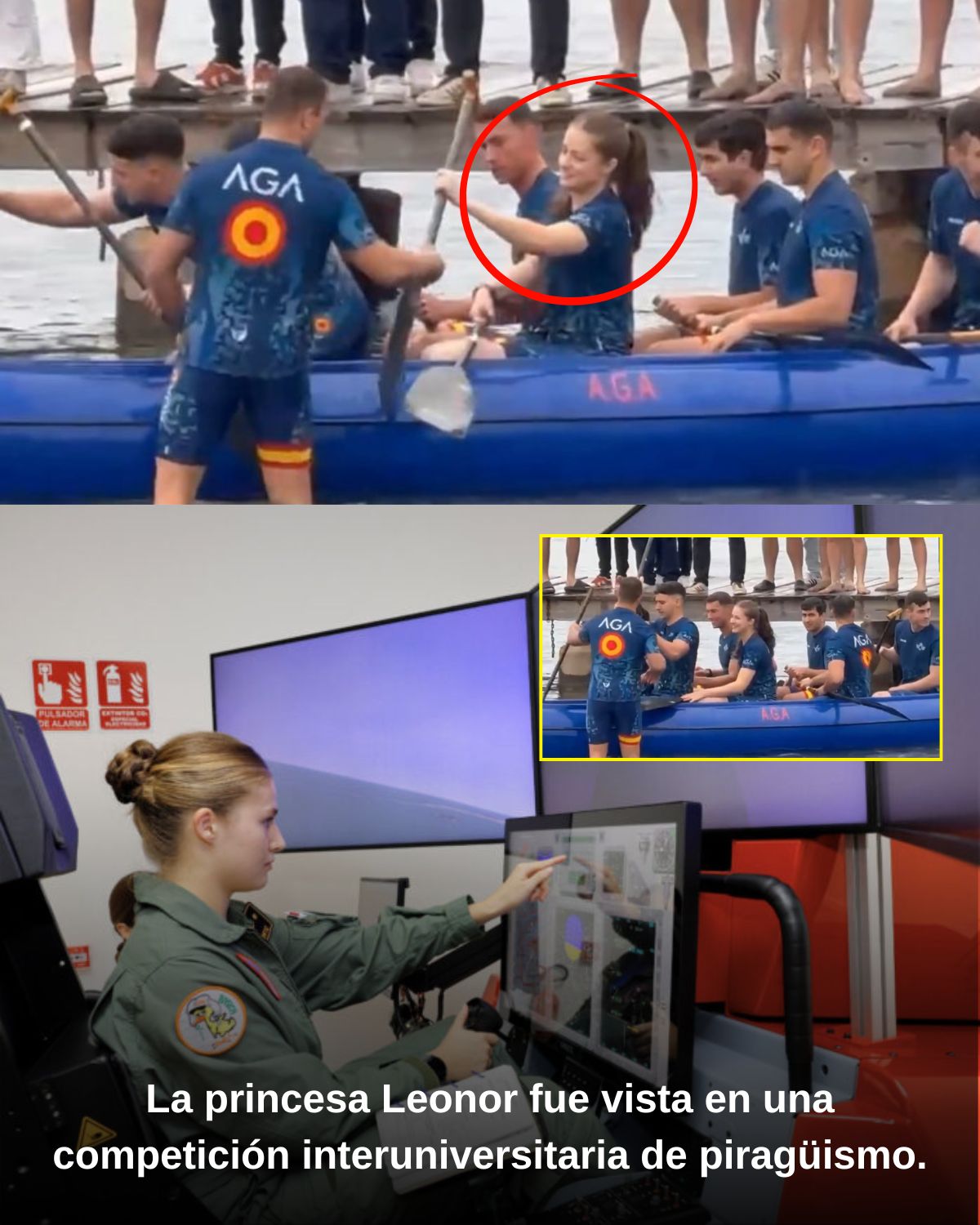 La princesa Leonor fue vista en una competición interuniversitaria de piragüismo.