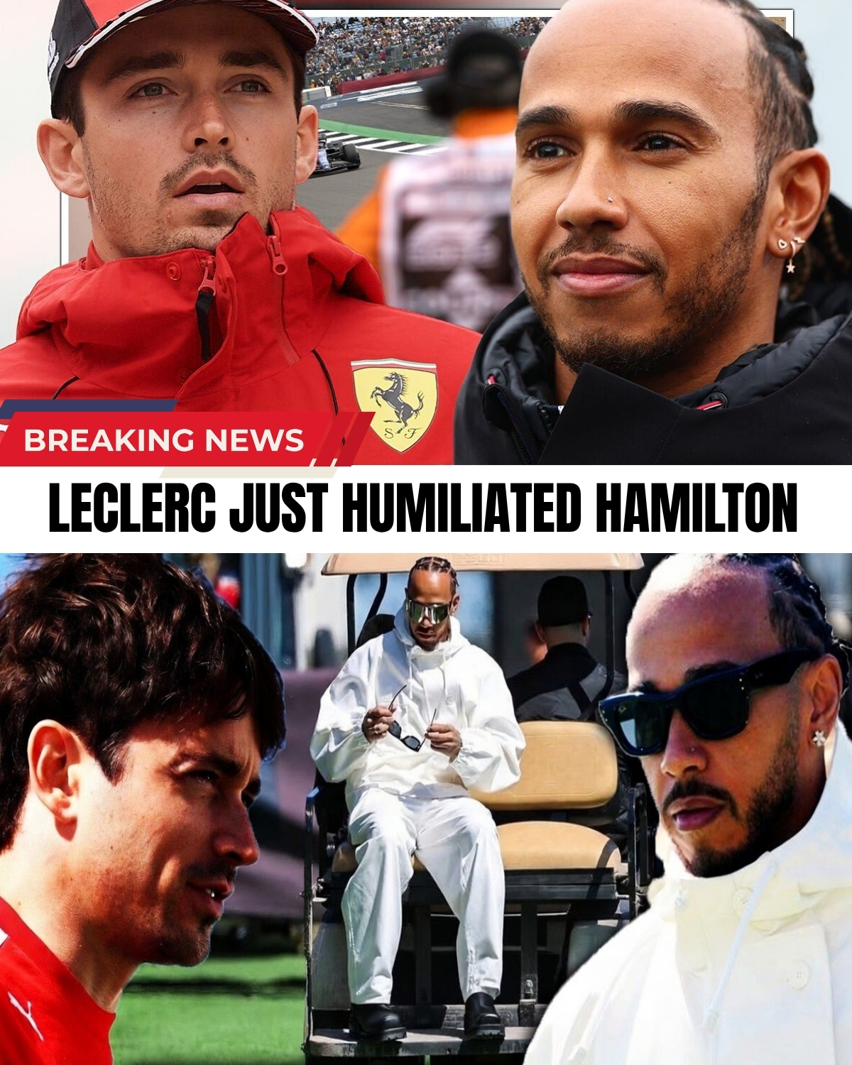 The “Messiah” is falling apart! 😱 Instead of saving Maranello, Lewis Hamilton is getting completely destroyed by Charles Leclerc. Now, Italian insider Davide Valsecchi just dropped a brutal truth bomb about Hamilton’s age and a shocking historical curse…