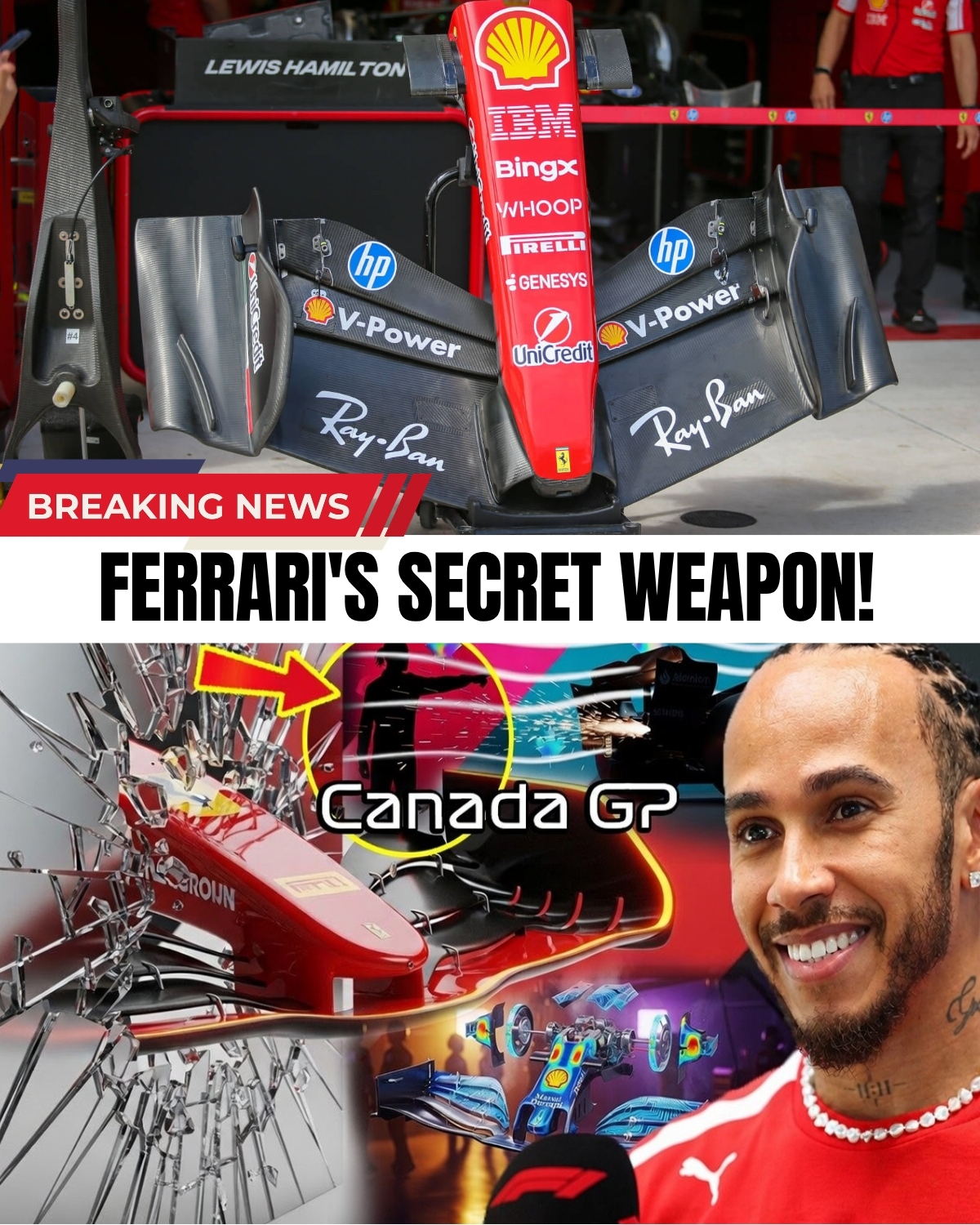 Maranello is HIDING something massive! 🤫 Ferrari just leaked a highly classified, totally radical new upgrade masterminded by Lewis Hamilton himself! 🔥 Montreal is the most brutal track for top speed, and Lewis is taking the biggest gamble of his season.