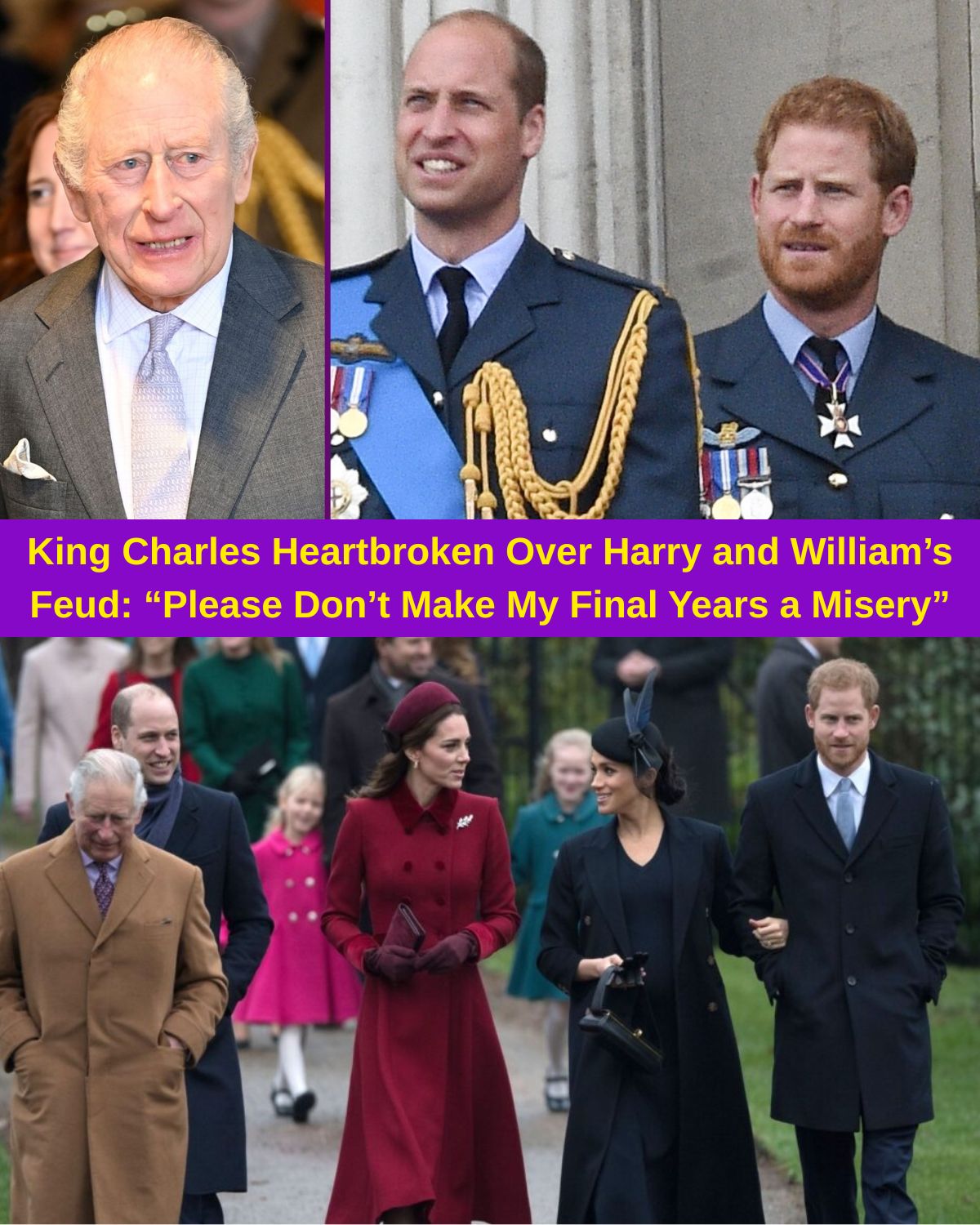 King Charles Heartbroken Over Harry and Williamโs Feud: โPlease Donโt Make My Final Years a Miseryโ