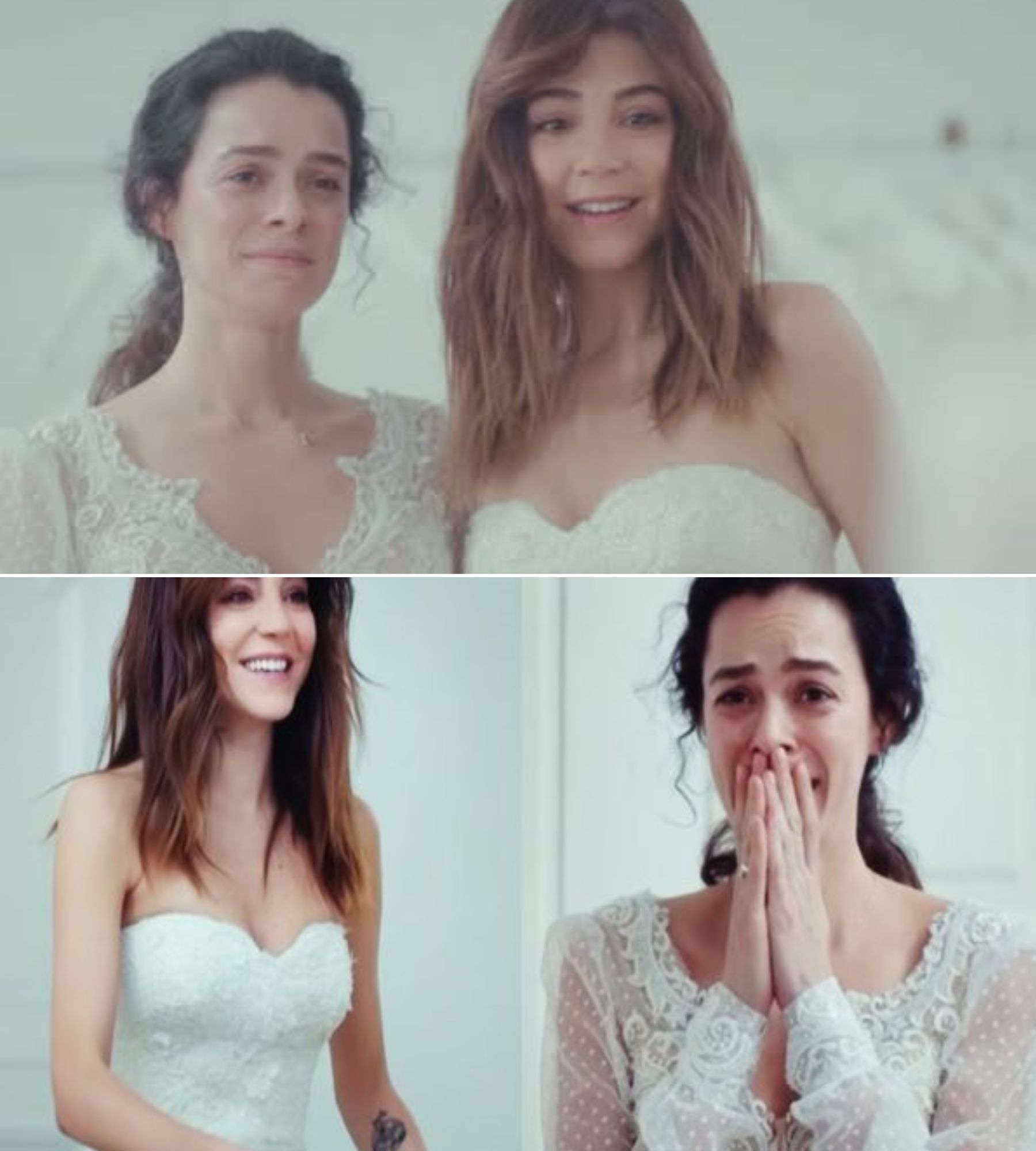 Bahar e Ceyda scoppiano in lacrime davanti agli abiti da sposa: il momento piรน emozionante del finale