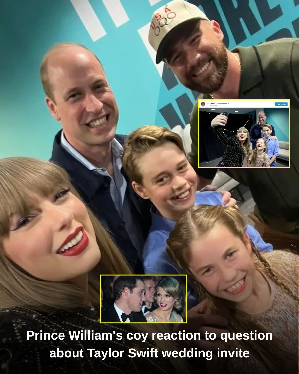 Prince William’s coy reaction to question about Taylor Swift wedding invite