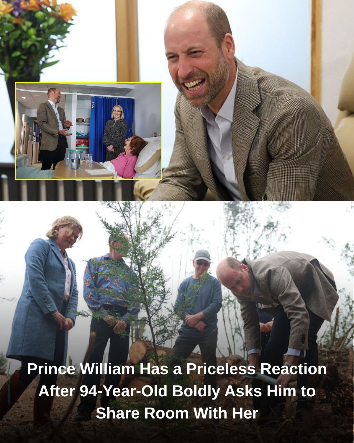 Prince William Has a Priceless Reaction After 94-Year-Old Boldly Asks Him to Share Room With Her