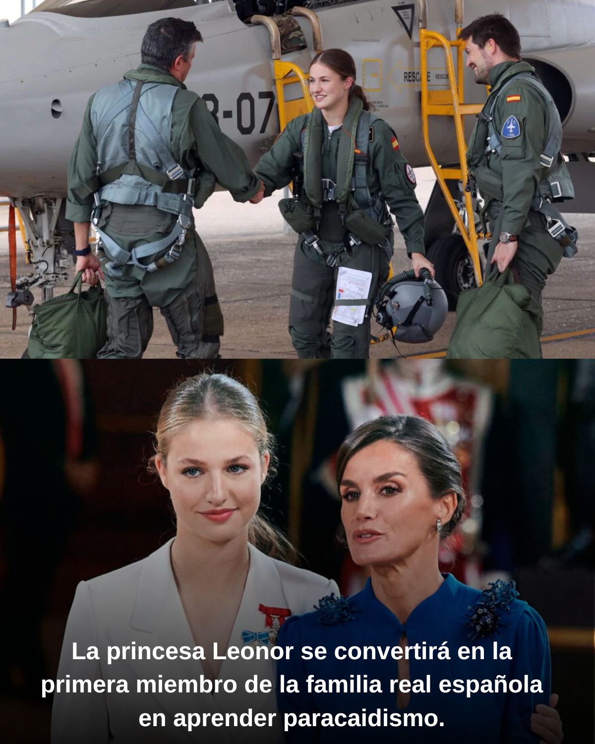 La princesa Leonor se convertirรก en la primera miembro de la familia real espaรฑola en aprender paracaidismo.