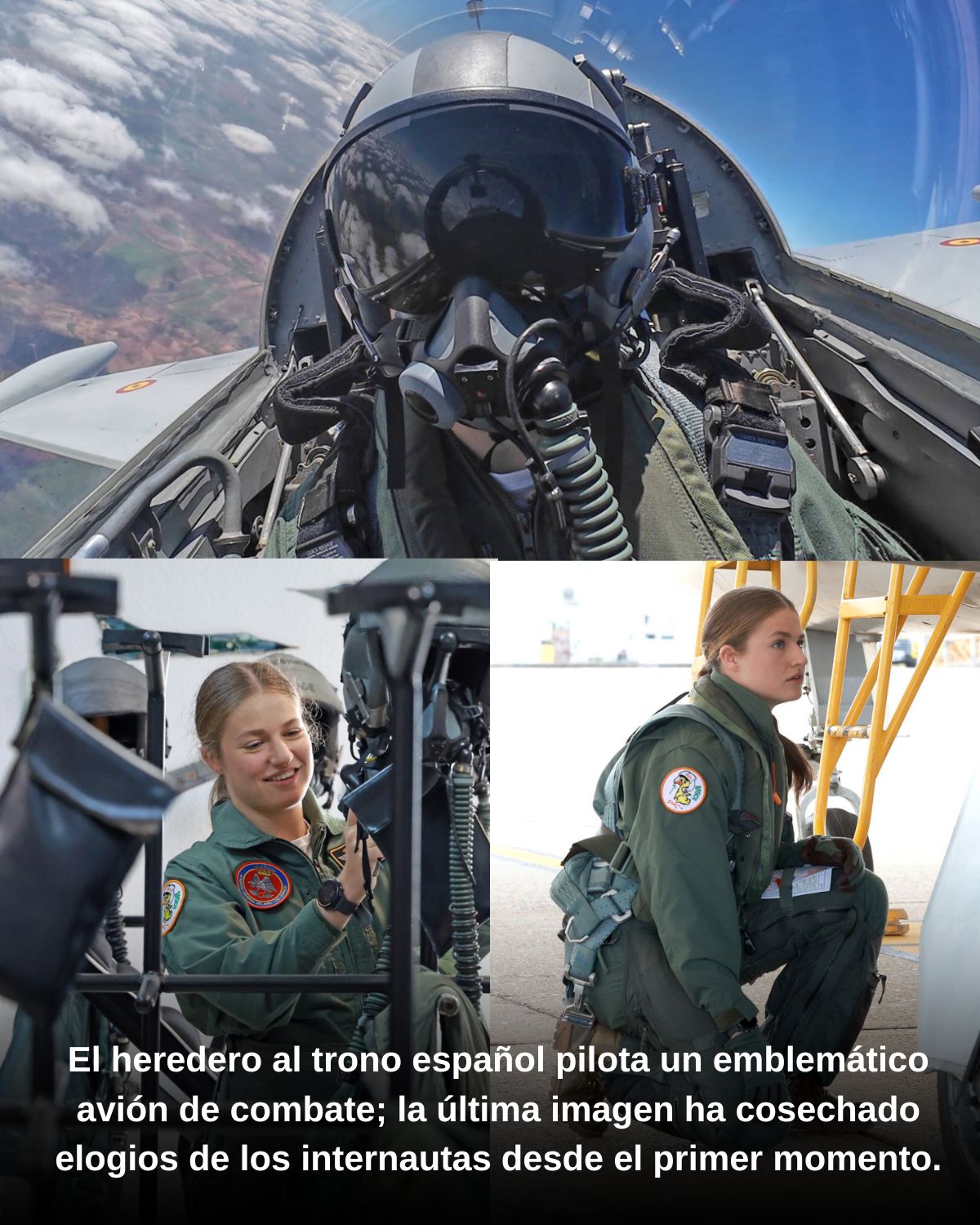 El heredero al trono espaรฑol pilota un emblemรกtico aviรณn de combate; la รบltima imagen ha cosechado elogios de los internautas desde el primer momento.