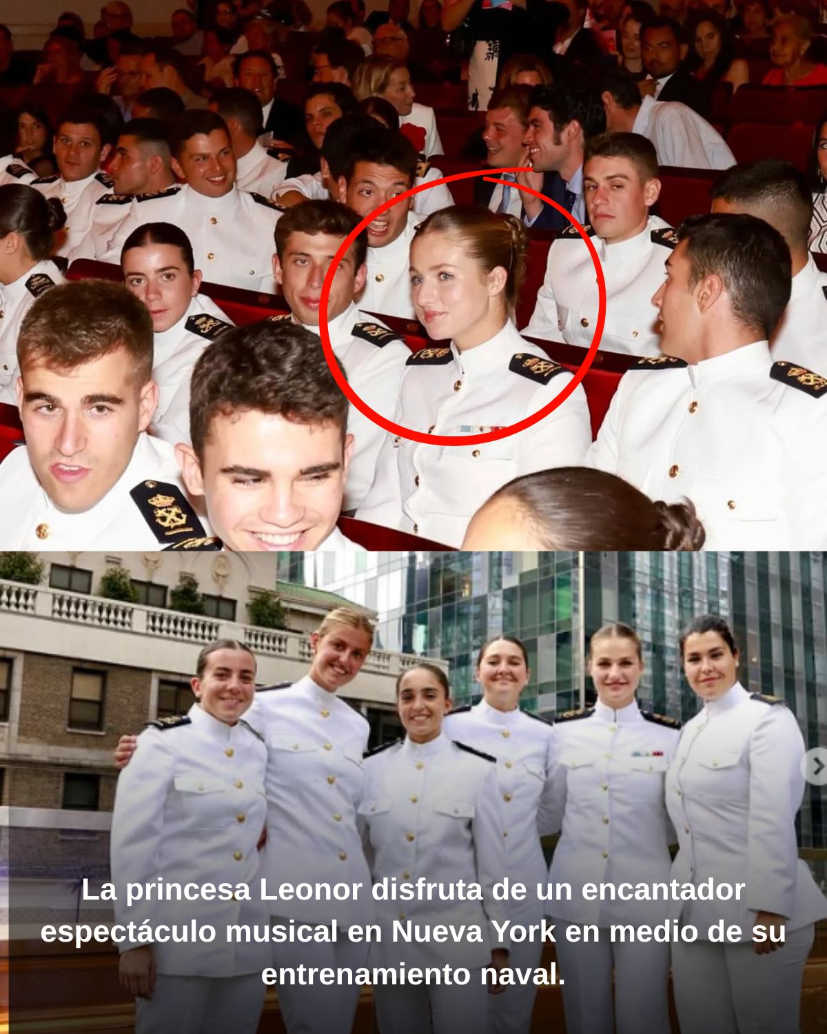 La princesa Leonor disfruta de un encantador espectáculo musical en Nueva York en medio de su entrenamiento naval.