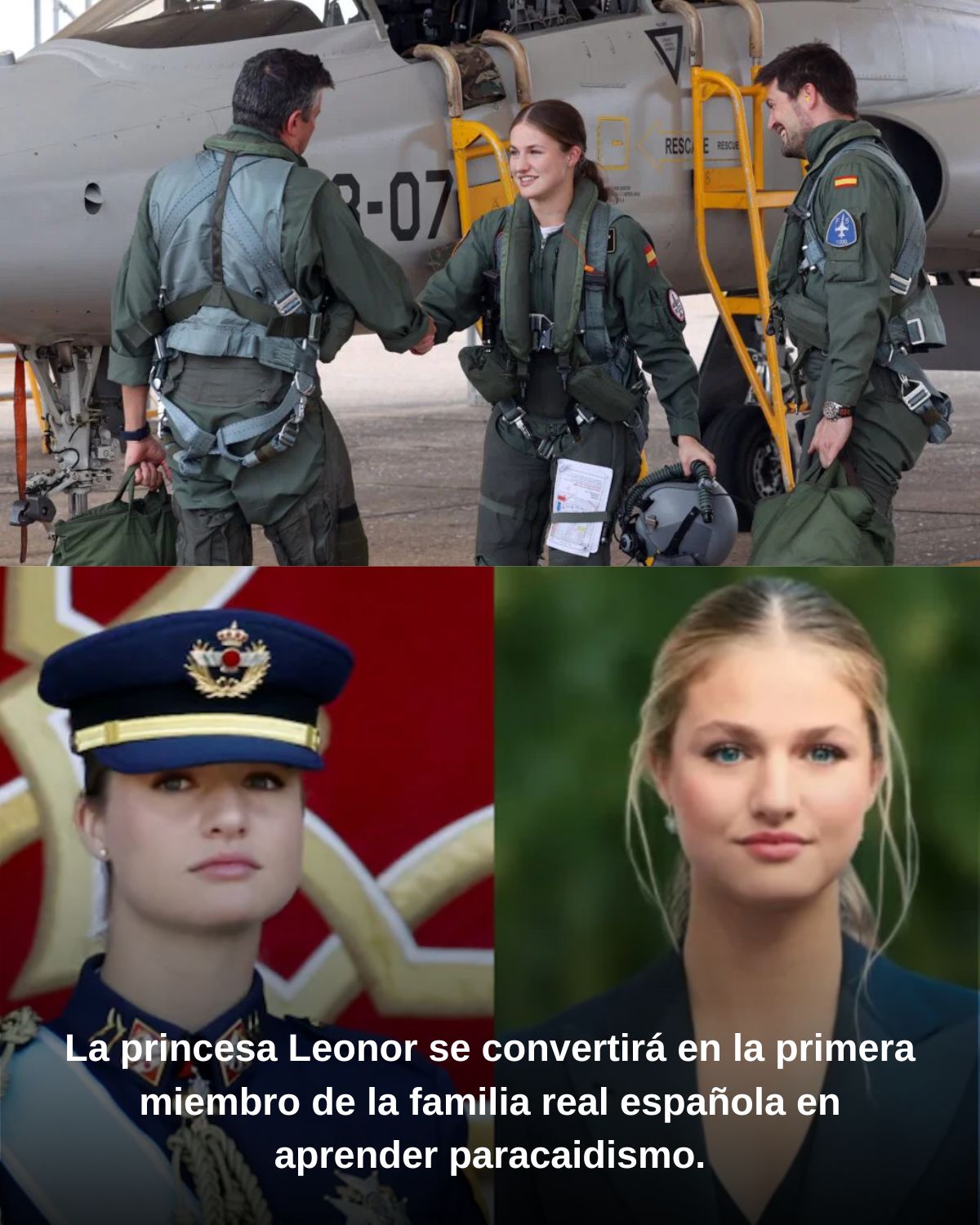 La princesa Leonor se convertirá en la primera miembro de la familia real española en aprender paracaidismo.
