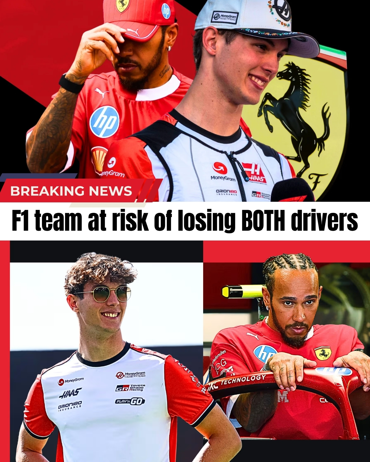 The F1 grid is shaking! ๐ฑ Haas is facing a total driver collapse as insiders leak a shocking secret clause. Ferrari is plotting to poach wonderkid Ollie Bearman to replace a potentially retiring Lewis Hamilton!