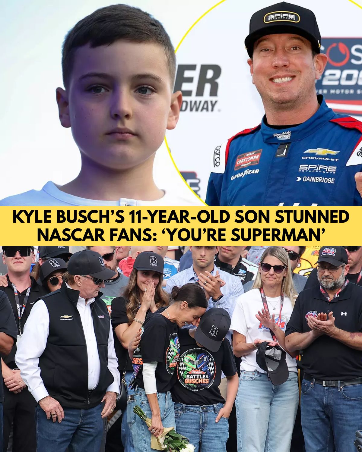 NASCAR Fans Are in Tears Over the Way Kyle Busch’s 11-Year-Old Son Protected His Mom During Emotional Tribute