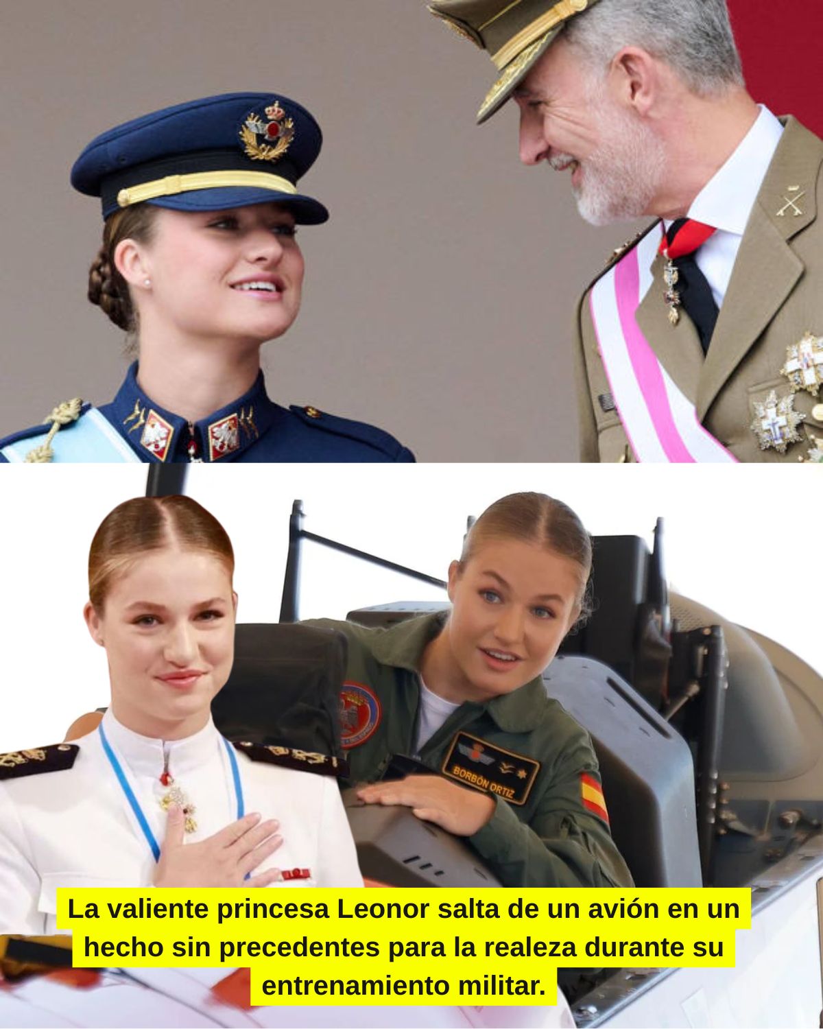 La valiente princesa Leonor salta de un avión en un hecho sin precedentes para la realeza durante su entrenamiento militar.