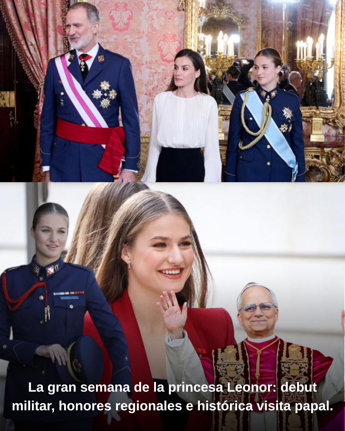 La gran semana de la princesa Leonor: debut militar, honores regionales e histรณrica visita papal.