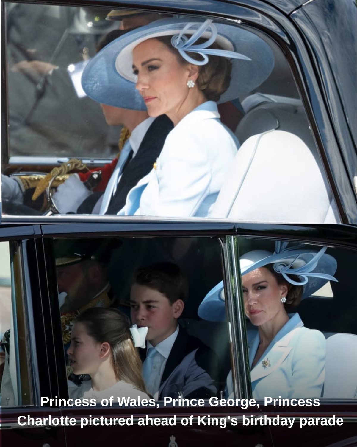 Princess of Wales, Prince George, Princess Charlotte pictured ahead of King's birthday parade