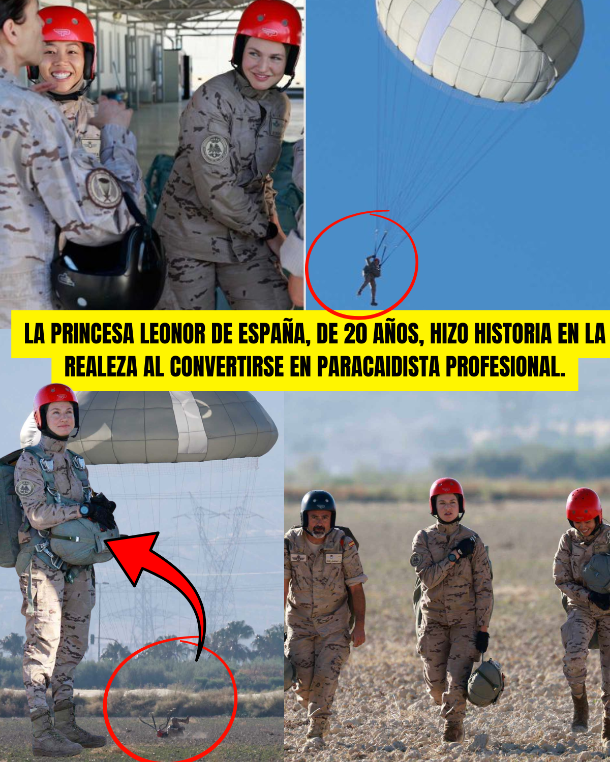 La princesa Leonor de España, de 20 años, hizo historia en la realeza al convertirse en paracaidista profesional.