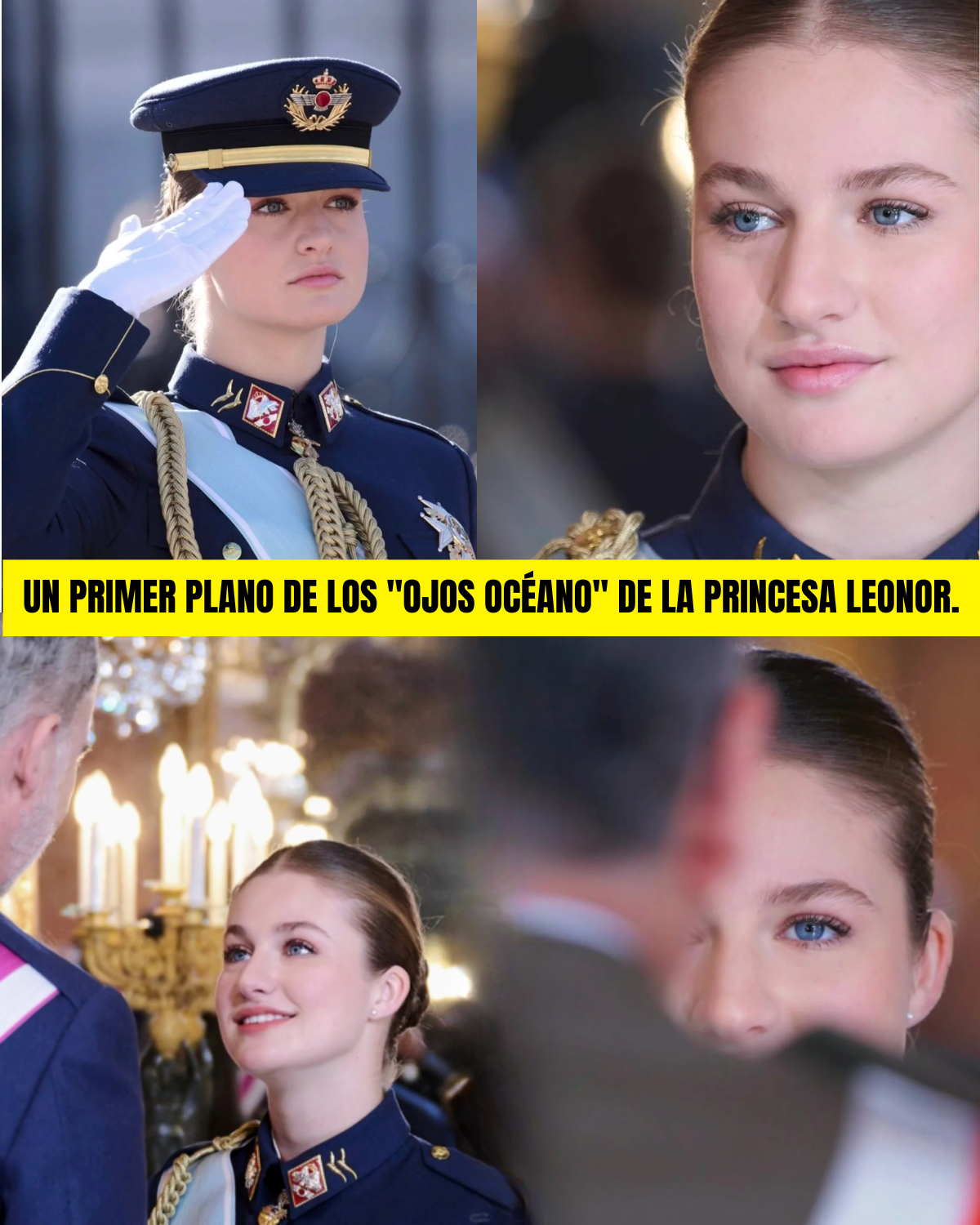 Un primer plano de los "ojos océano" de la princesa Leonor.