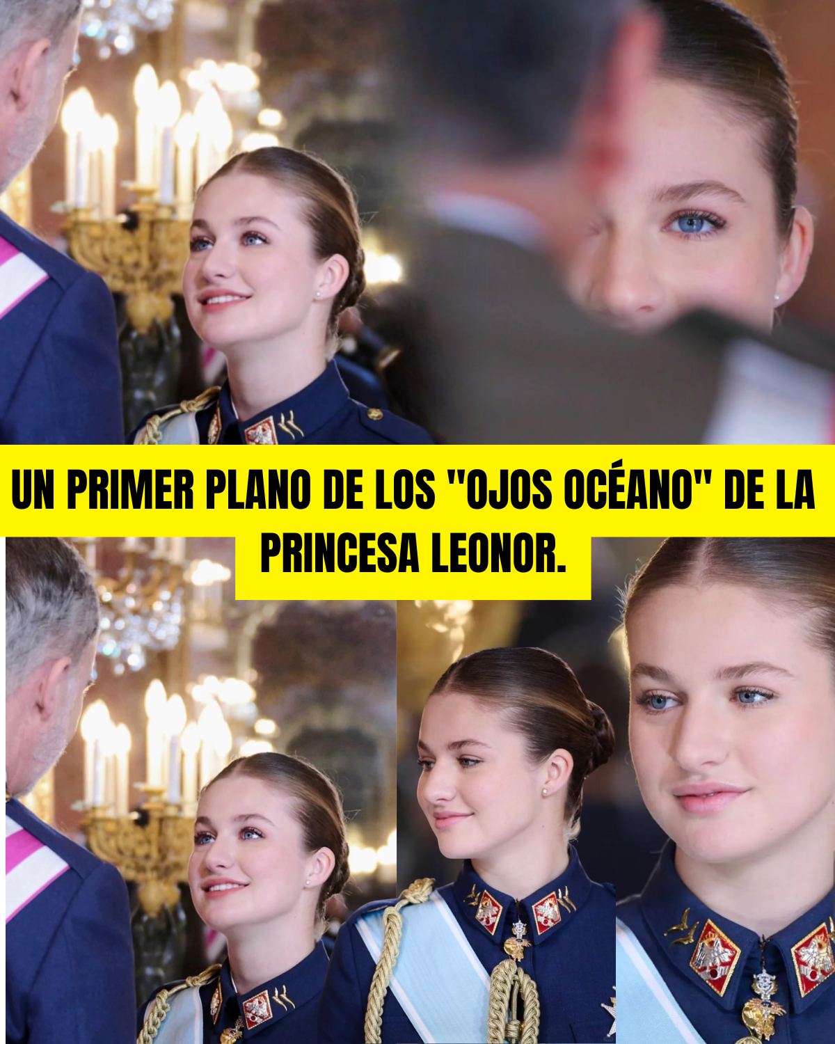 Un primer plano de los "ojos océano" de la princesa Leonor.