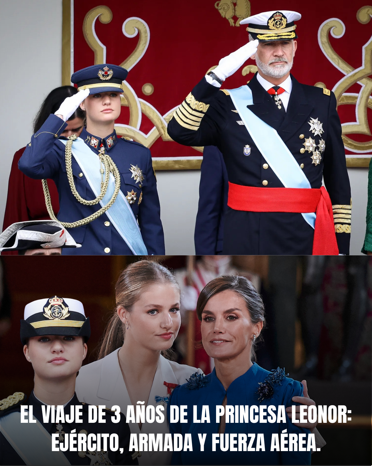 El viaje de 3 años de la princesa Leonor: Ejército, Armada y Fuerza Aérea.