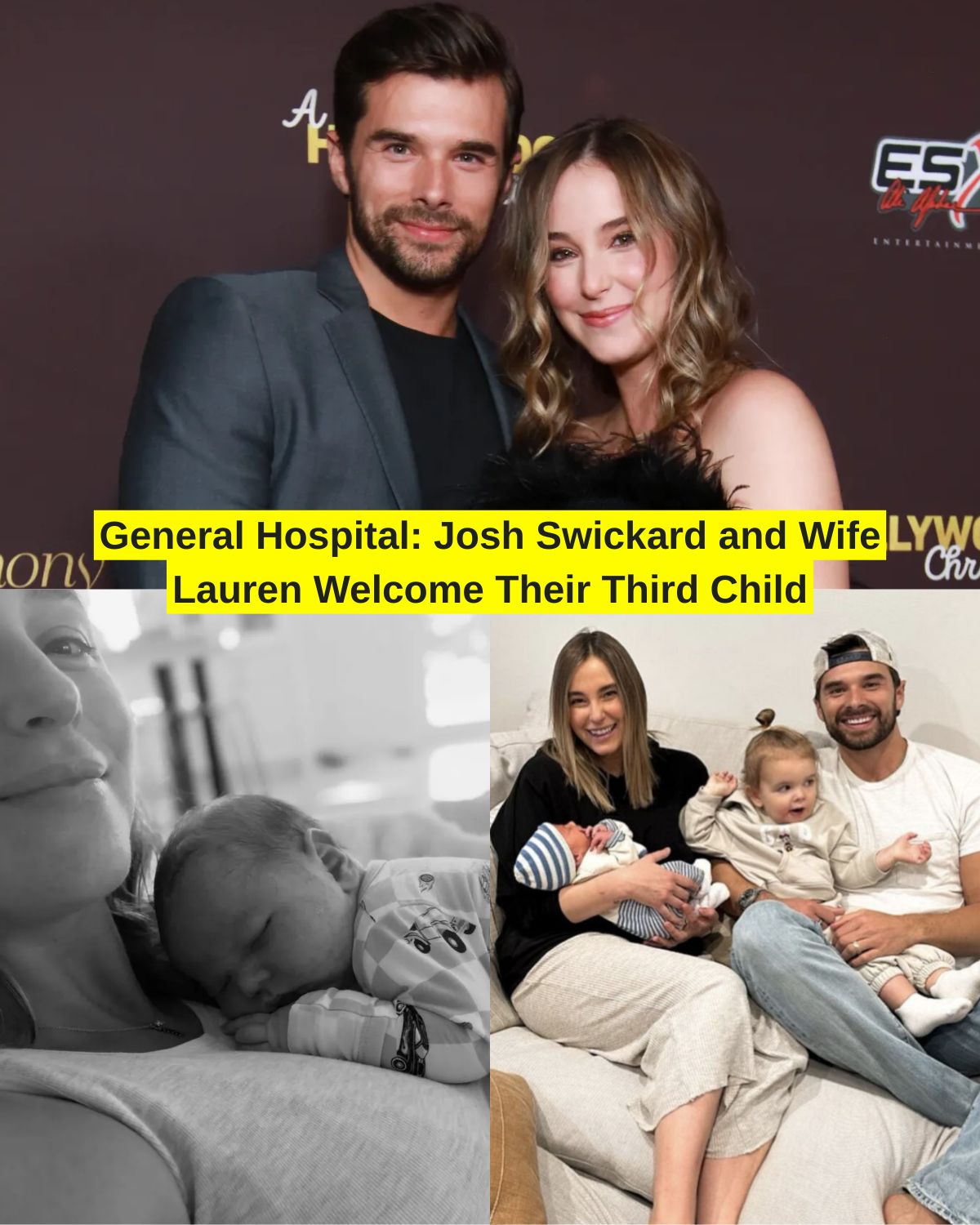General Hospital: Josh Swickard and Wife Lauren Welcome Their Third Child